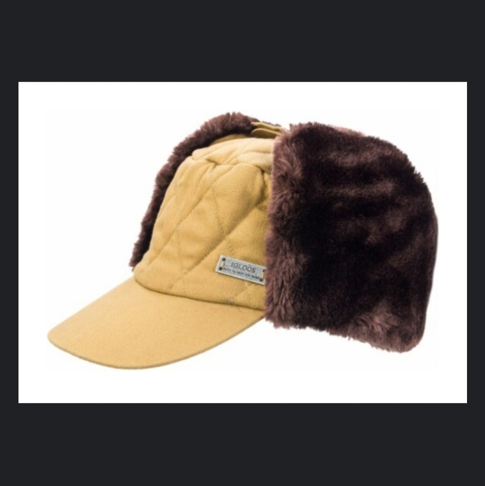 💲Igloos Mens Cotton Canvas Trapper Hat